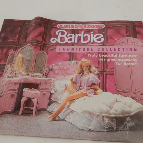 Vintage Barbie Sweet Roses Furniture Collection Booklet 0007-0581 Mattel 1987