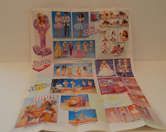 Vintage Barbie World of Fashion Pamphlet Poster 0007-0082 Mattel 1988