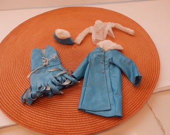 Vintage Barbie or Fashion Doll Blue Vinyl Ensemble 4 Pieces Darling  1970s