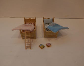 Vintage Calico Critters Stack & Play Beds Bunkbed Set