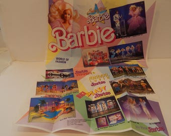 Vintage Barbie World of Fashion Poster Pamphlet Mattel 1988
