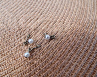 Vintage Little Miss Revlon Or Similar Period Doll Pearl Bead Drop Earrings Lot of 3 with Posts