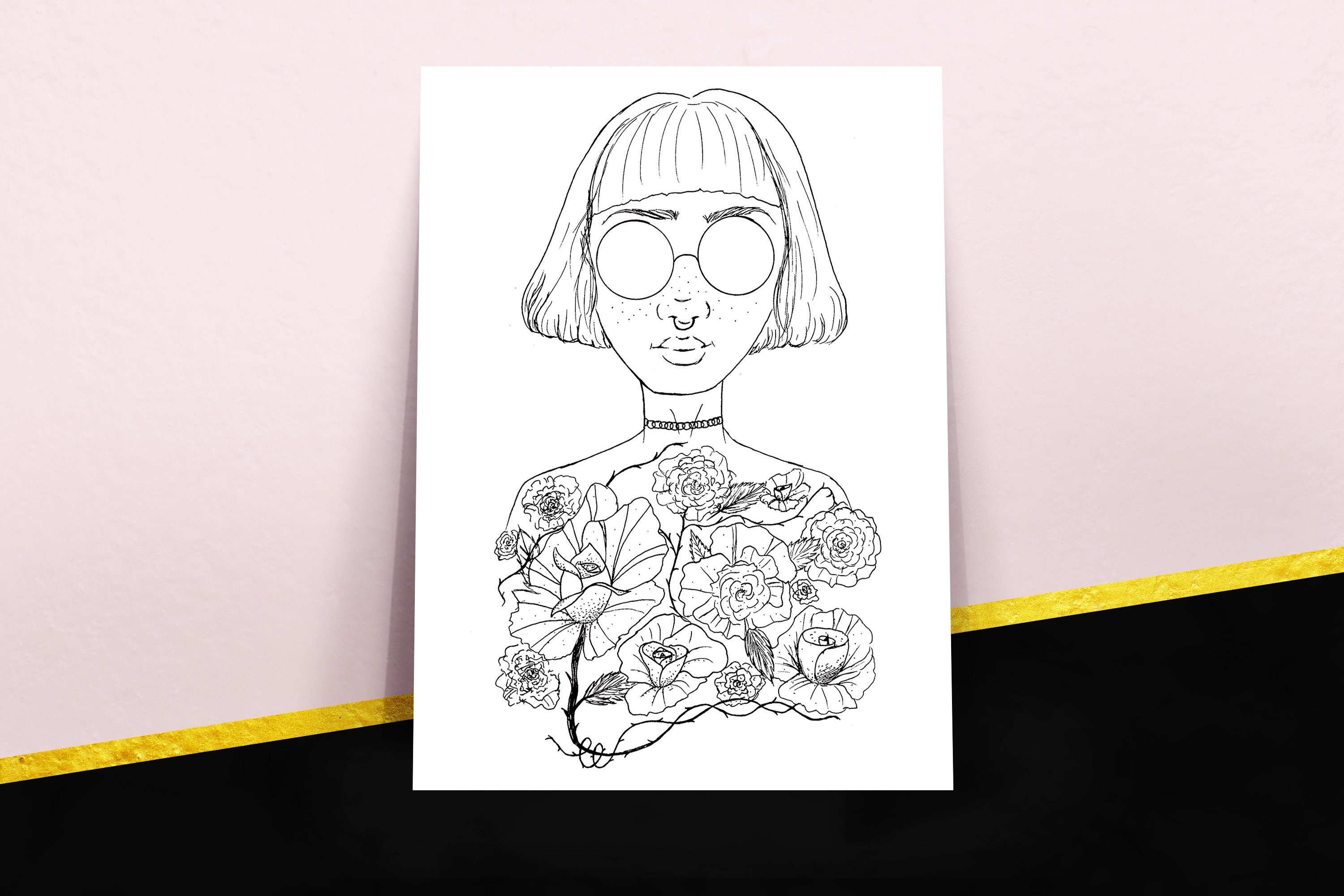 Flower Girl Poster Art Print Woman Portrait Tumblr Power Etsy