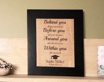 Personalized graduation gift, graduation gift, gift for graduate, behind you, before you, around you, within you