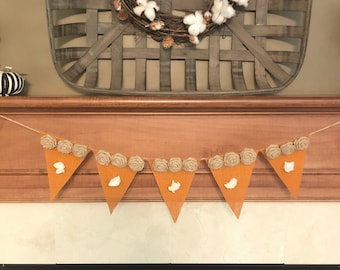 Pumpkin Pie Banner, Fall Banner, Thanksgiving Banner, Thanksgiving Decor, Thanksgiving Burlap Garland