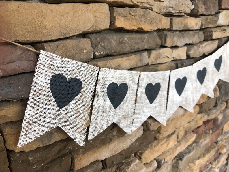 Rustic Heart Banner Heart Banner Valentine's Day Decor | Etsy