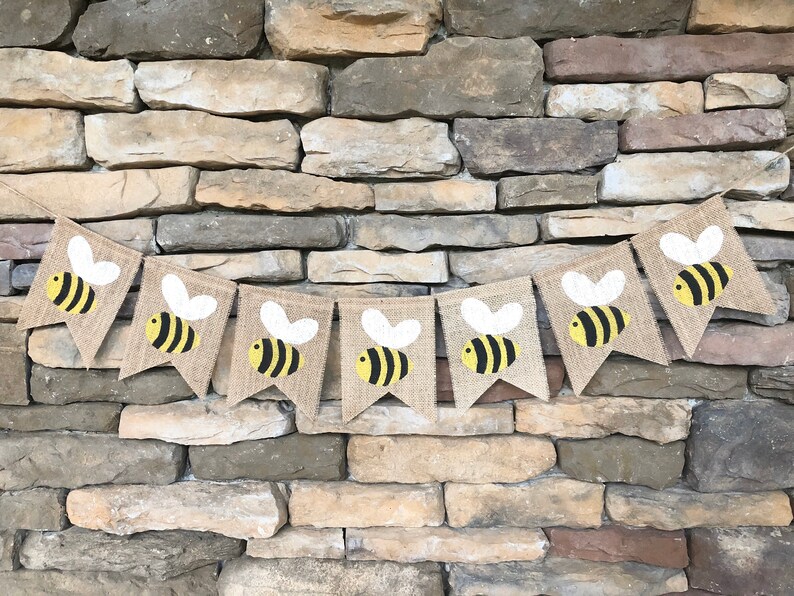 Bumblebee Garland Bee Party Banner Happy Beeday Banner Bee - Etsy