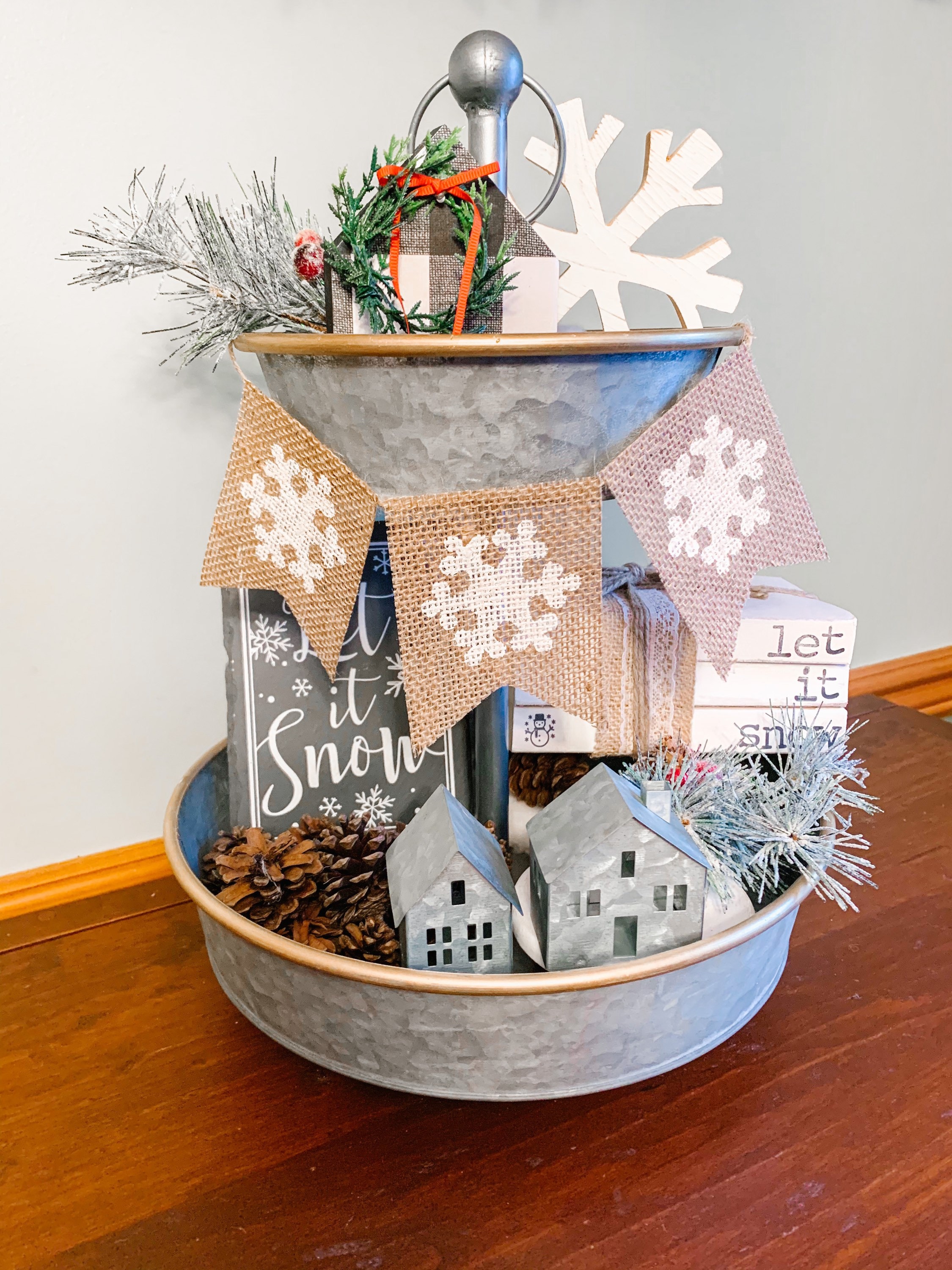 Tiered Tray Decor Winter Tiered Tray Winter Banner Winter Etsy