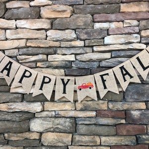 Happy Fall Burlap Banner, Happy Fall Banner, Fall Banner, Happy Fall Sign, Happy Fall Bunting
