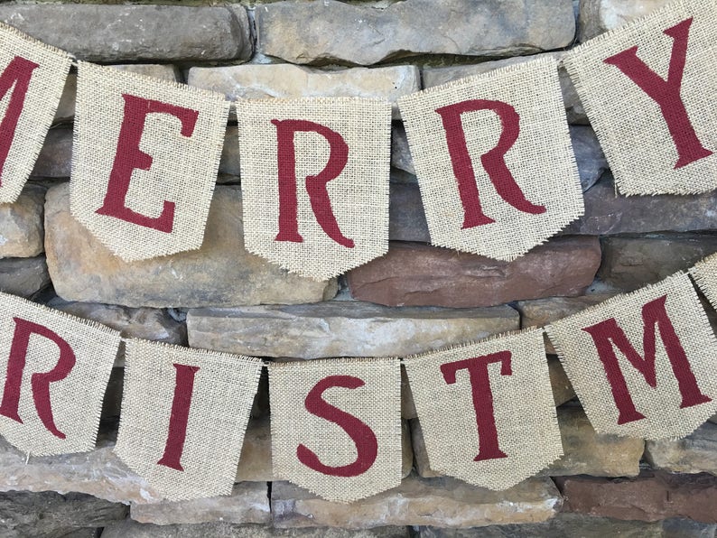 Christmas Banner Christmas Garland Christmas Decor Etsy