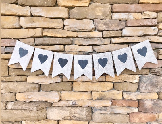 Rustic Heart Banner Heart Banner Valentine's Day Decor | Etsy