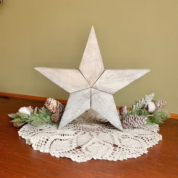 Christmas Tree Topper Rustic Wooden Star Etsy