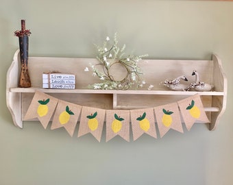 Summer burlap banner, summer banner, summer garland, summer bunting, lemon banner, lemon burlap banner, lemon decor