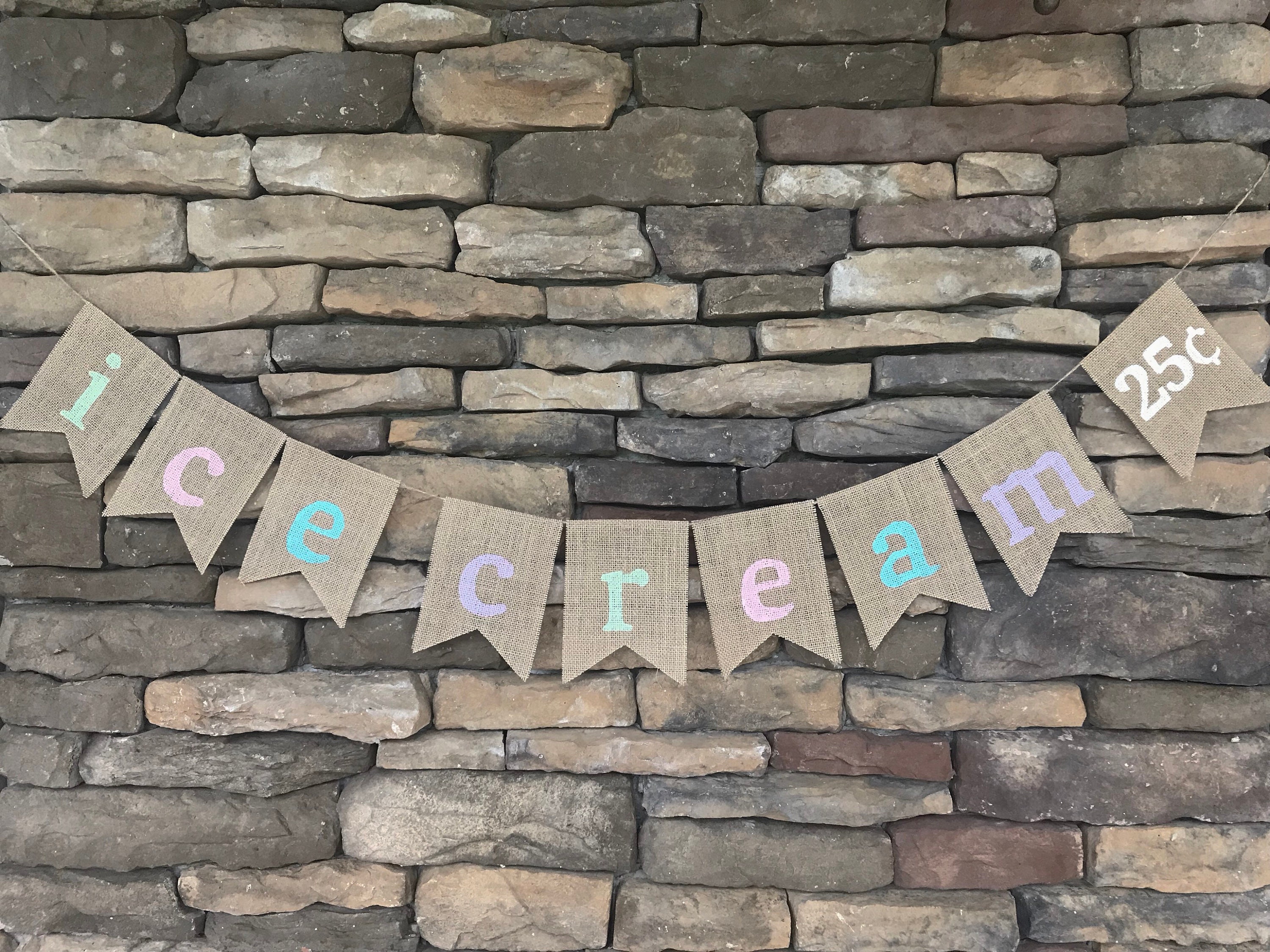 Ice cream banner ice cream birthday banner ice cream party | Etsy
