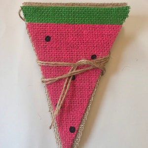 Summer burlap banner, summer banner, summer garland, summer bunting, watermelon banner, watermelon burlap banner, summer decor, porch decor image 8