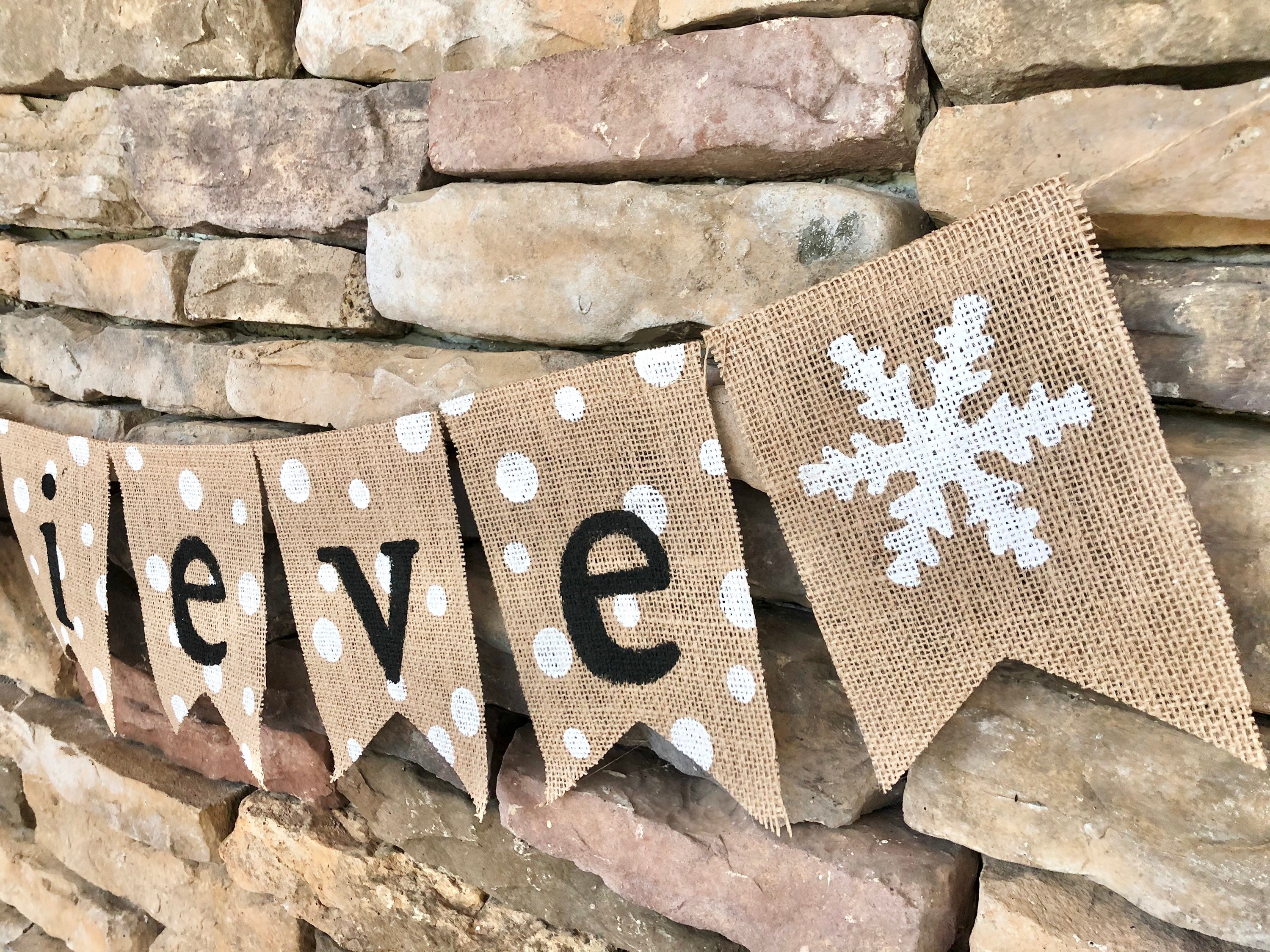 Christmas Banner Christmas Garland Christmas Decor Believe Etsy