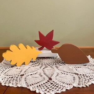 Wood leaves, fall decor, chunky wood leaves