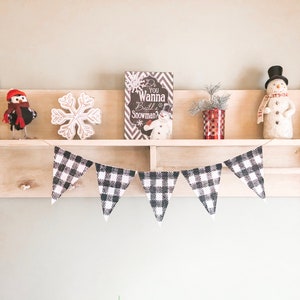 Buffalo plaid banner, buffalo plaid burlap banner, Christmas banner, buffalo Christmas banner
