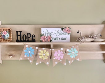 Flower banner, daisy banner, Spring banner, Spring decor
