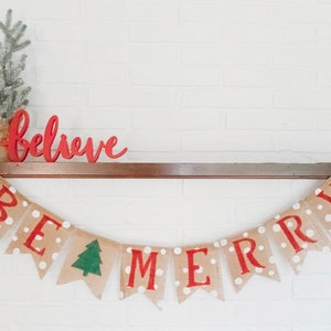 Be Merry burlap banner, Be Merry banner, Christmas banner, Christmas garland, Christmas decoration, Christmas photo prop, Christmas bunting