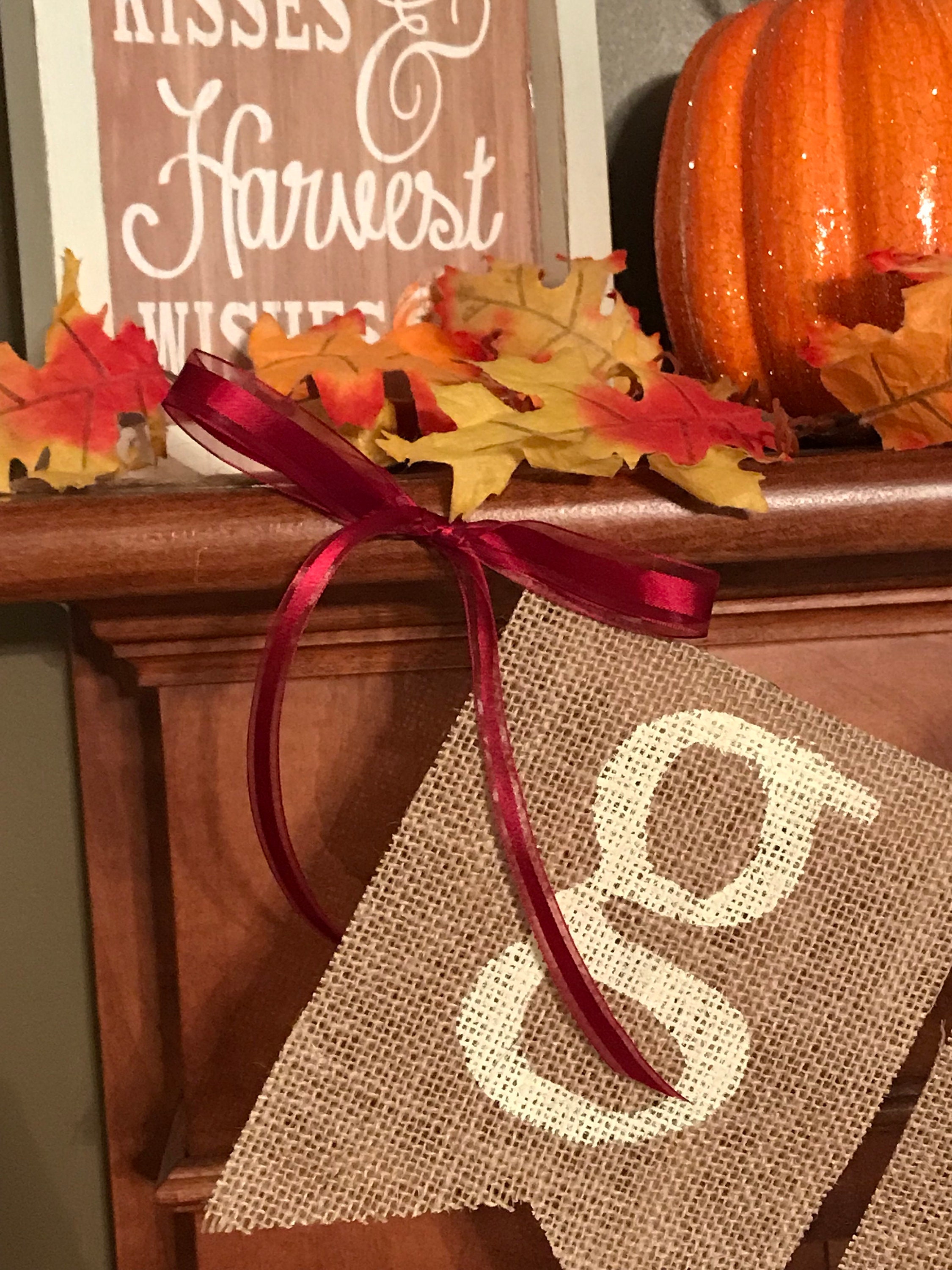 Give Thanks banner Thanksgiving banner burlap banner | Etsy