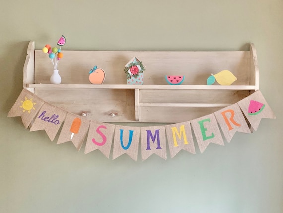Summer burlap banner, summer banner, summer garland, summer bunting, hello summer banner