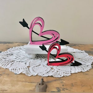 Wooden hearts, heart decor, Valentine’s decor, valentines tiered tray, double heart