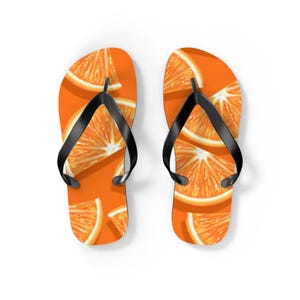 Citrus Slice Flip Flops - Summer Sandals for Beach Lovers, Poolside Fun, Vacation Essentials, Citrus-Themed Gifts, Fruit Pattern Footwear