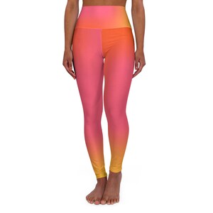 High Waisted Yoga Leggings - Vibrant Ombré Fitness Wear, Activewear, Workout Leggings, Gym Leggings, Yoga Apparel, Gift for Her