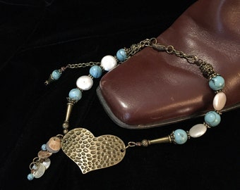 BOOT JEWELRY ~ Bracelet, Bling, Accessory, Anklet ~ SWEETHEART Jewelry ~ Heart, Pearls, Turquoise ~ Western Jewelry ~ Cowgirl Rodeo Jewelry