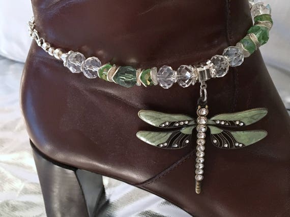 DRAGONFLY Boot Bracelet ~ Boot Jewelry ~ Rhinestones and Crystals ~ Southwestern Sun Dance Inspired~ Cowgirl Rodeo Wear ~ Made to Order