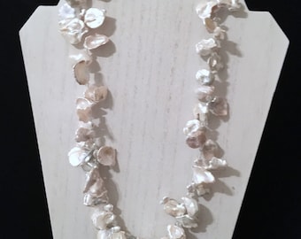 KESHI PEARLS ~ Collar de perlas barrocas ~ Perlas de agua dulce lavanda o blancas ~ Perlas copo de maíz ~ Cristales austriacos ~ Joyería nupcial/de boda