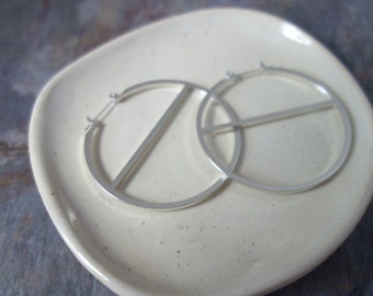 Bi-Circle Hoops - Large - Sterling Silver 925 - Bright Handmade Minimal Earrings from MeritMade Essentials by Kelly Conner Active