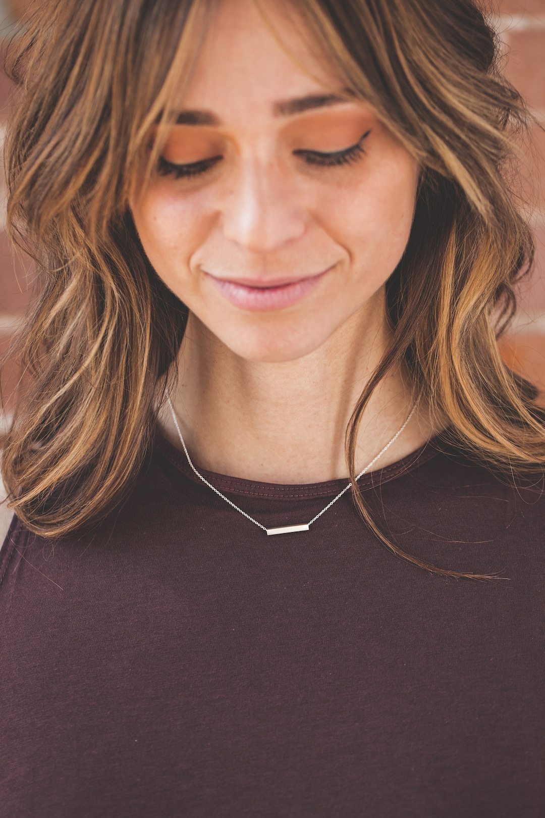 Slide Necklace 925 Sterling Silver Handmade Minimal Modern Necklace