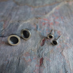 Helio Earrings Large Oxidized Sterling Silver 925 Simple Modern Circle Stud Earrings From MeritMade by Kelly Conner image 9