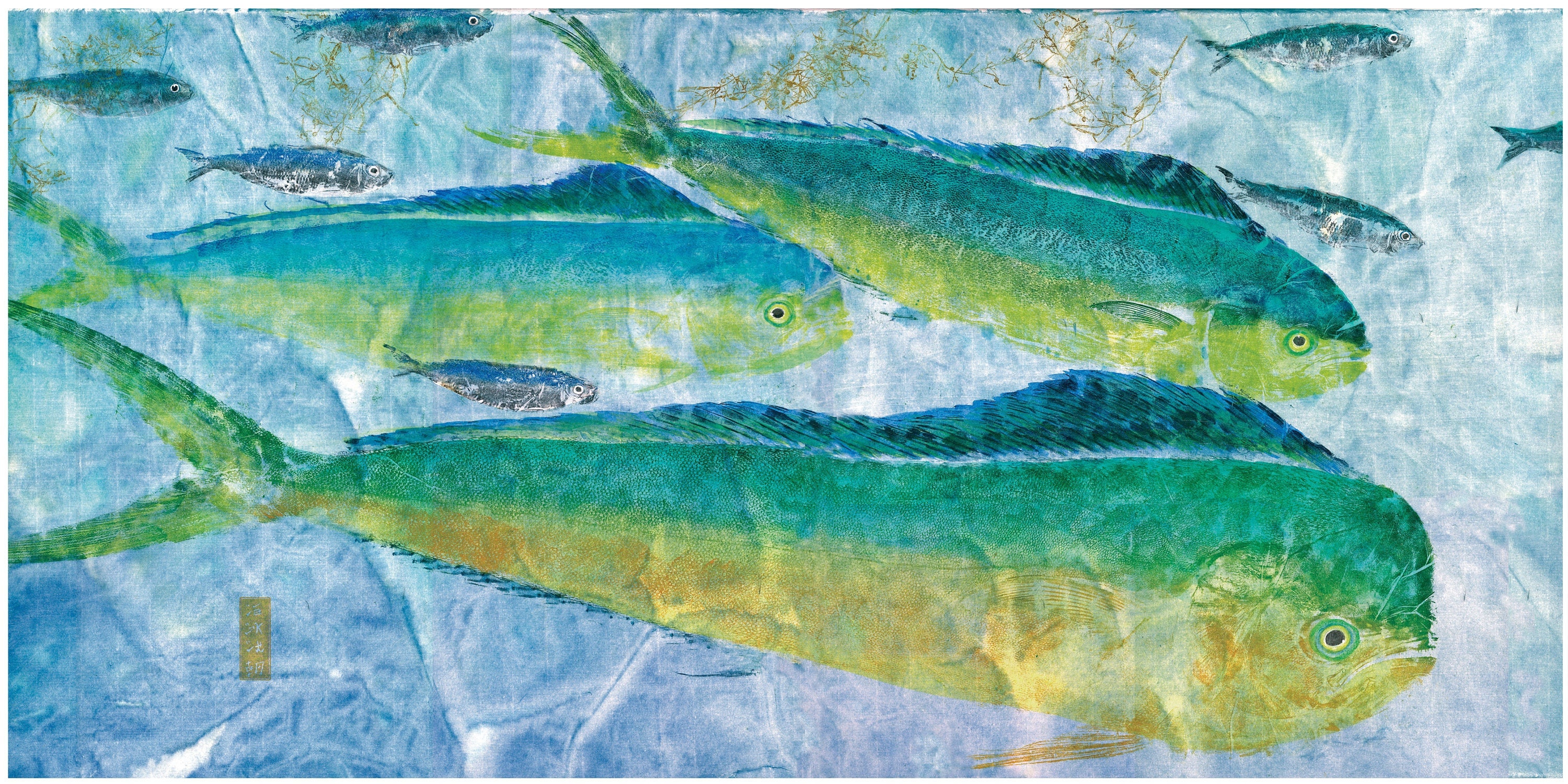 Life size limited edition reproduction of Original gyotaku "Surface Action"