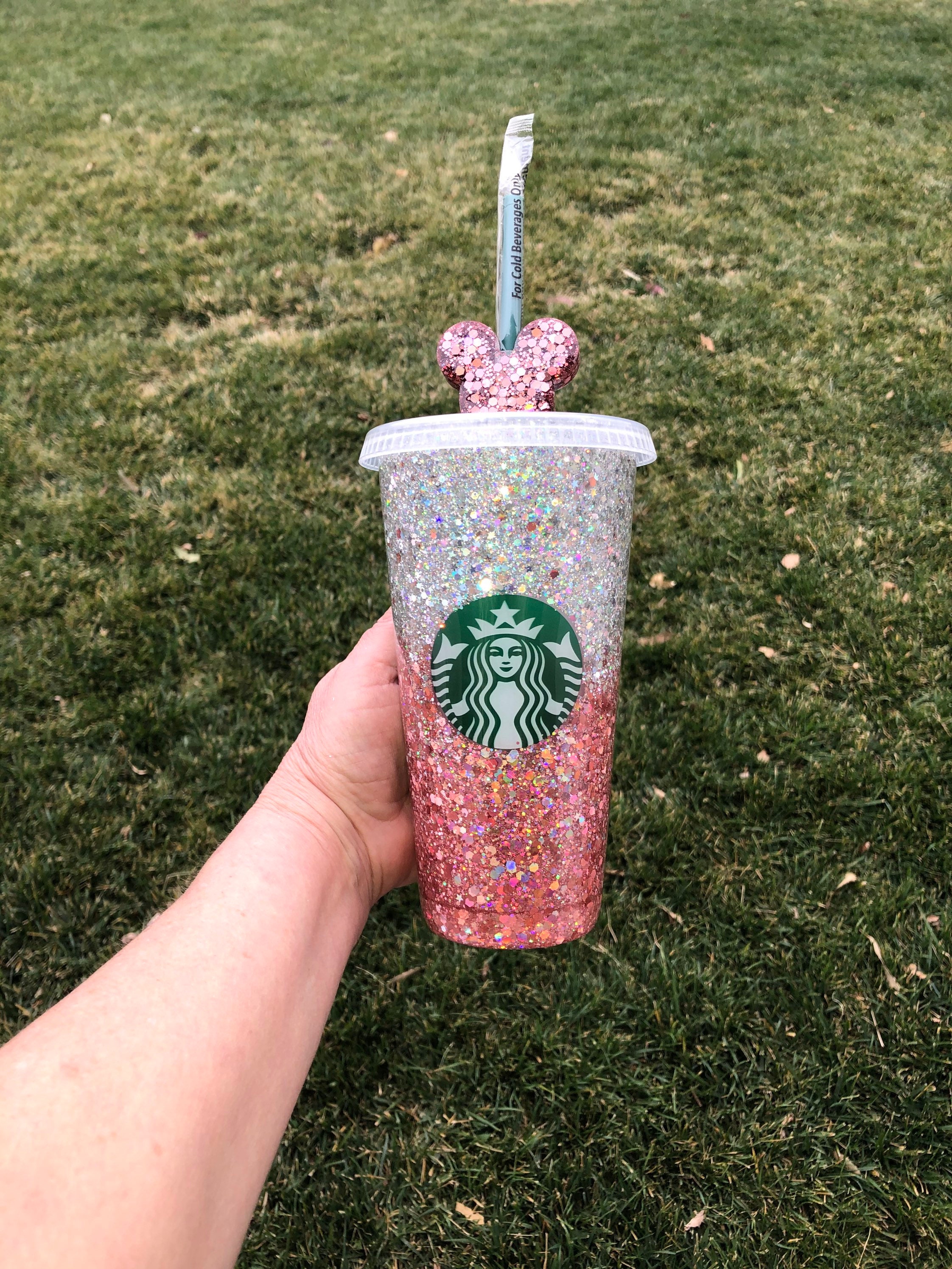 Personalized rhinestone Starbucks cup holographic Chunky Etsy