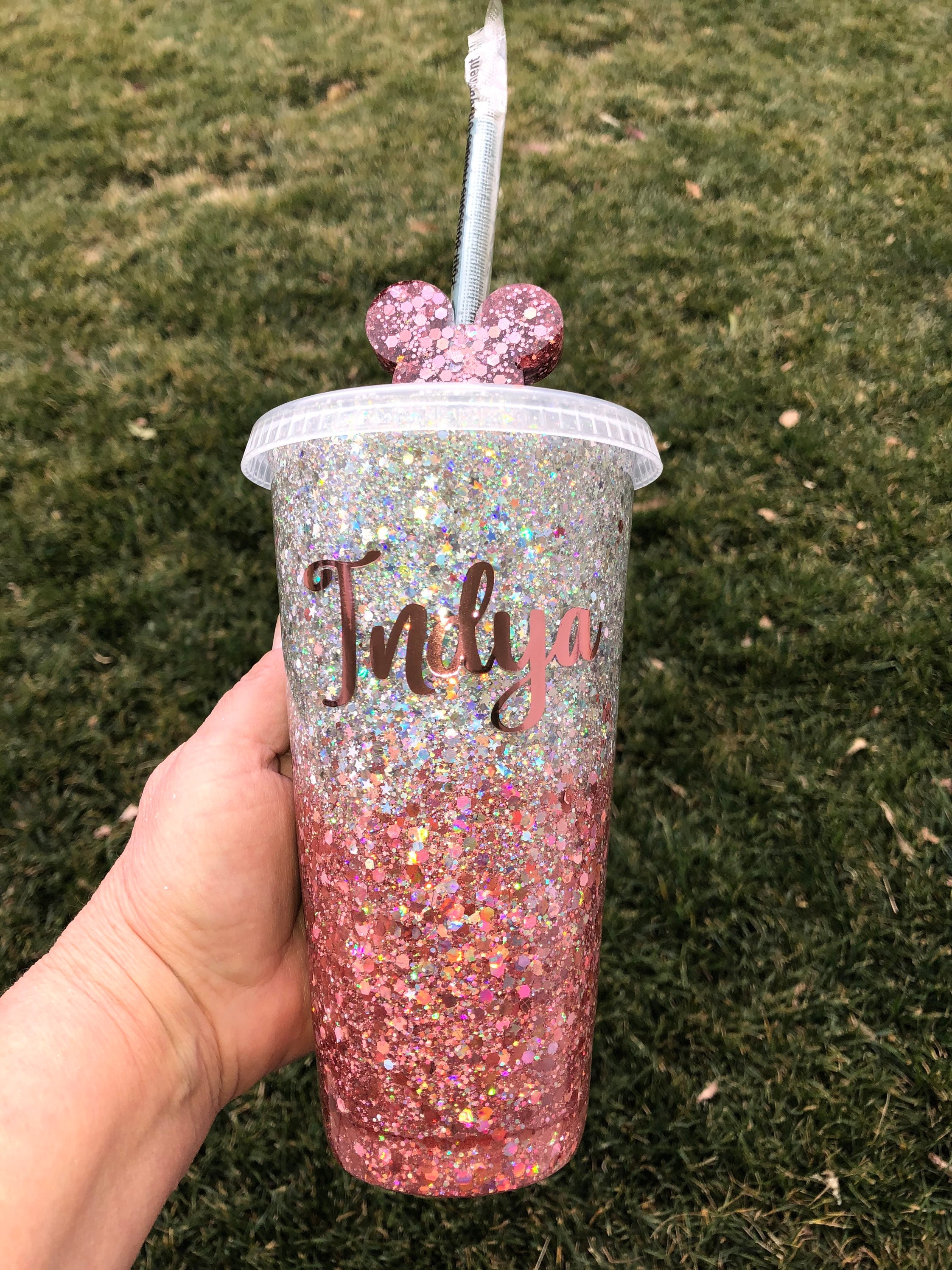 Personalized rhinestone Starbucks cup holographic Chunky Etsy