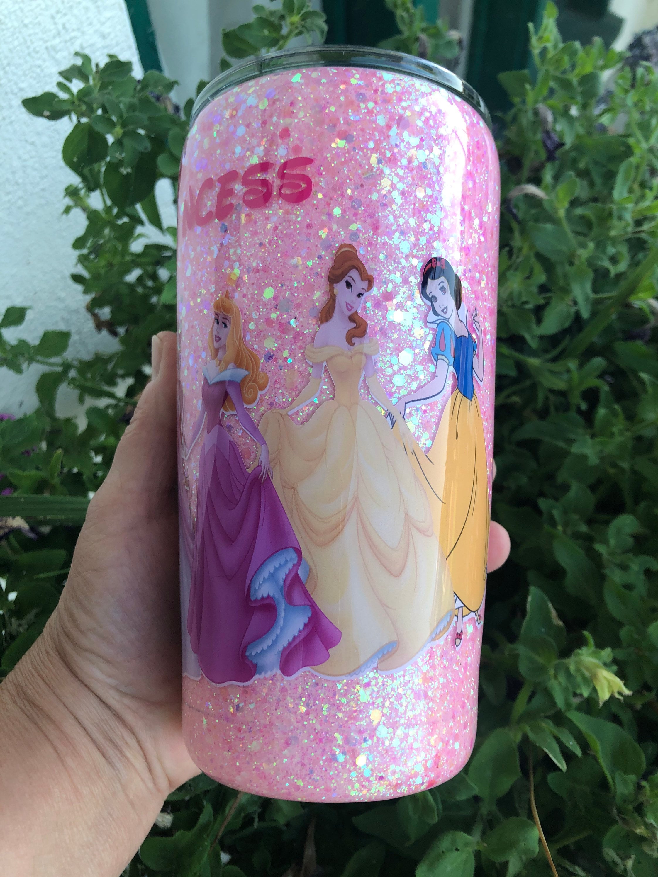 Inspired Disney princess personal glitter tumbler stainless Etsy