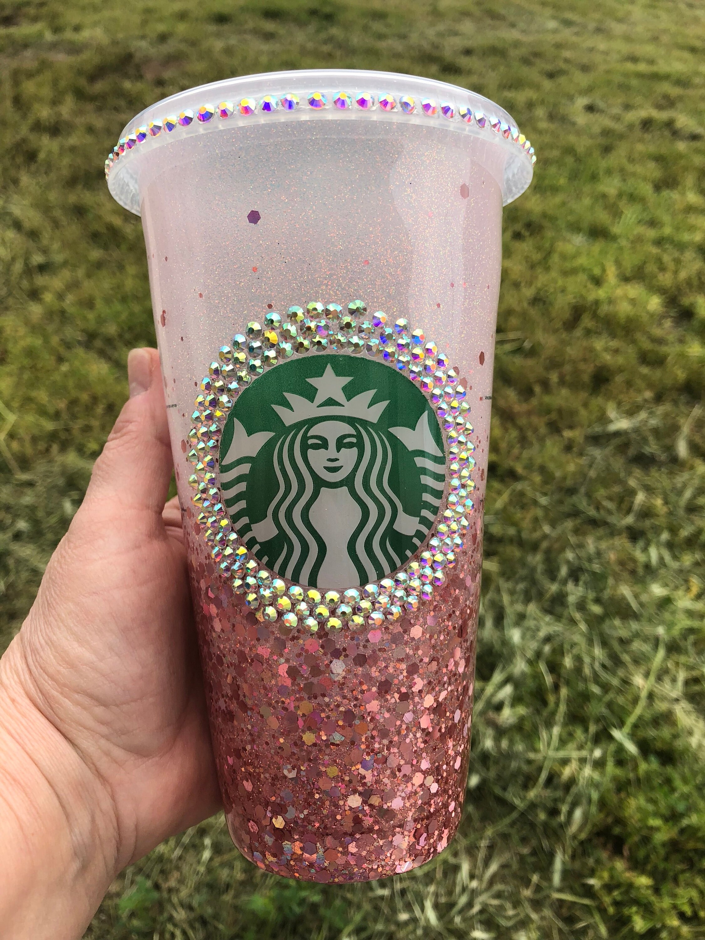 Personalized Rhinestone Starbucks Cup UV Coloring Changing | Etsy