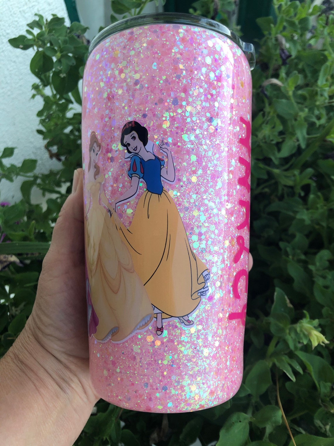 Inspired Disney princess personal glitter tumbler stainless Etsy