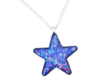 Blue Night Star Necklace 1365