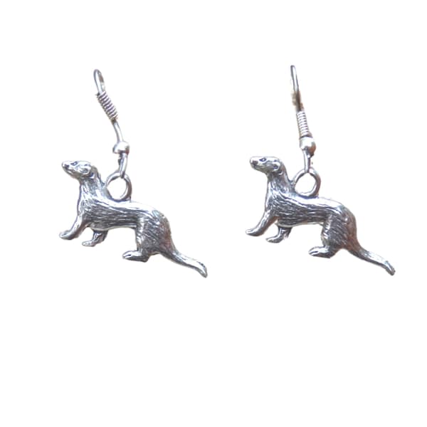 Fine Pewter Ferret Earrings 125