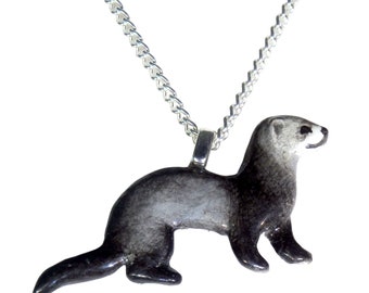 Artisan Black Sable ferret Necklace