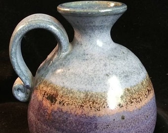 4" Hand Crafted Glazed Clay Pottery Vase Pitcher Rare USA