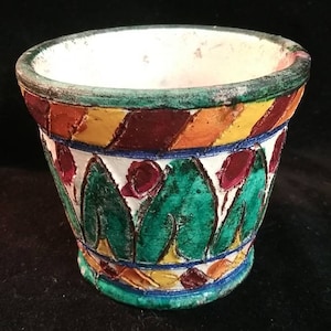 Hand Crafted Majolica  Pot - Italy Three Inches