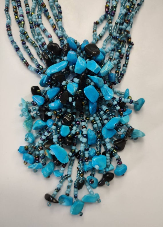 20" Turquoise Stones Necklace and Turquoise Beads 