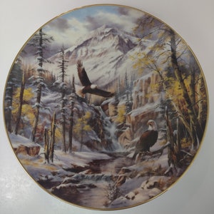 God Bless America Series Porcelain Decorative Plate - Ice-Capped Majesty