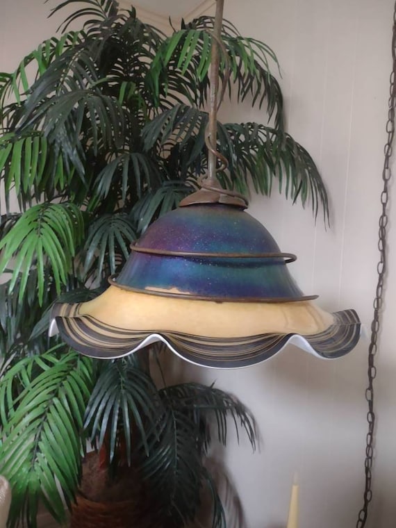 Todd Phillips Art Glass Hanging Light Quoizel Art Nouveau Style