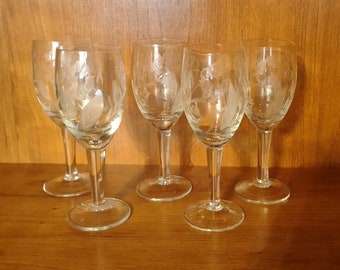 Set Of 5 Cut Crystal Liquor Glasses
